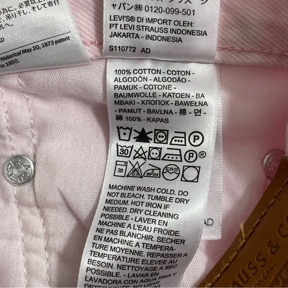 NWT Levi's Premium Jeans Size 32 x 27 Pink Ribcage Straight Ankle Tie Dye‎ - Picture 11 of 14